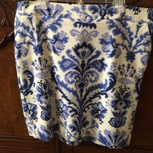 Gorgeous lined skirt in blues and cream